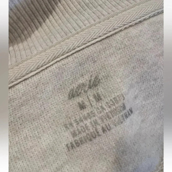 Aerie Good Vibes Oversized Leopard Quarter Zip Sweatshirt Womens MEDIUM Beige‎ - Picture 4 of 4